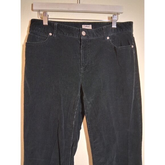 J. Jill Corduroy Pants Retro Y2K 90s Business Casual Boot Cut Black Women Size 8 - Picture 2 of 6